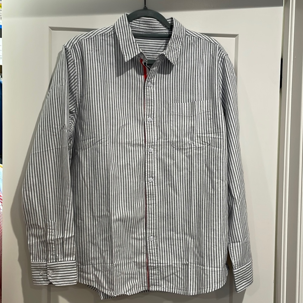 Mens Button Down Shirt- Gray